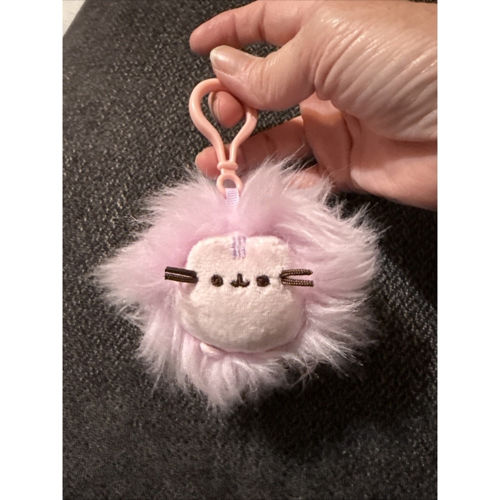 Pusheen Pom Pom Purple Keychain Plush Key Ring Clip Key Chain Licensed Cat (Lexi